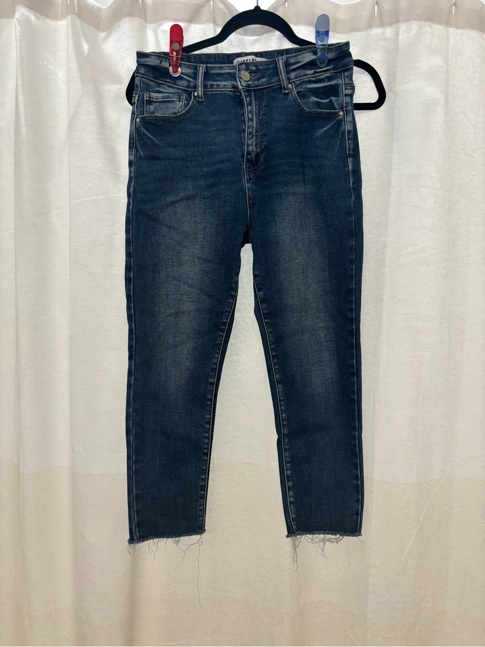 Women's Dark Blue Cropped Ankle Jeans - Unbranded